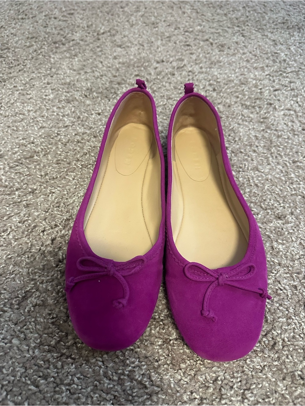 Women's Magenta Suede Ballet Flats